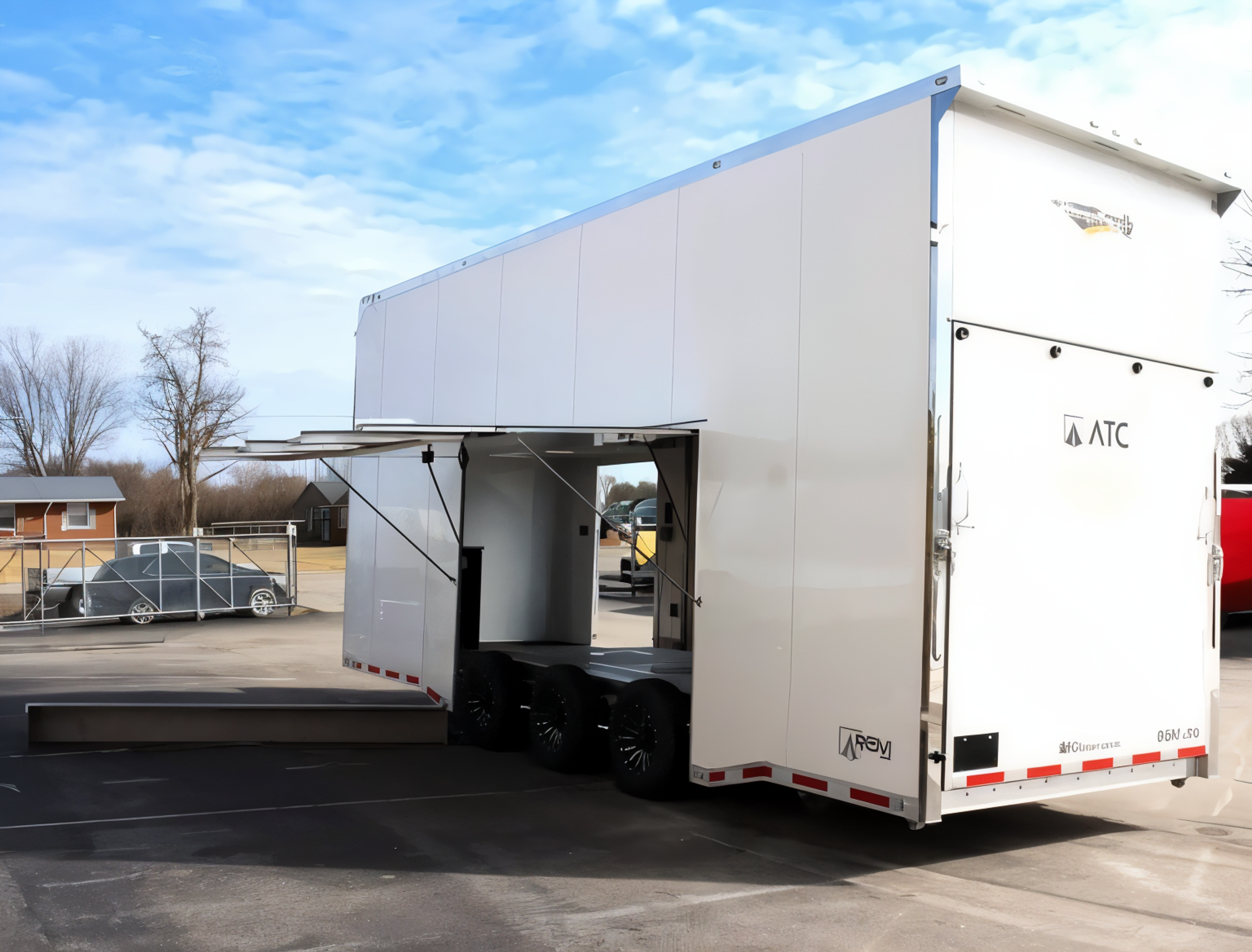Enclosed ATC Car Trailer 2026 26ft. Aluminum Stacker ROM 800 w/Tiltable 14ft.