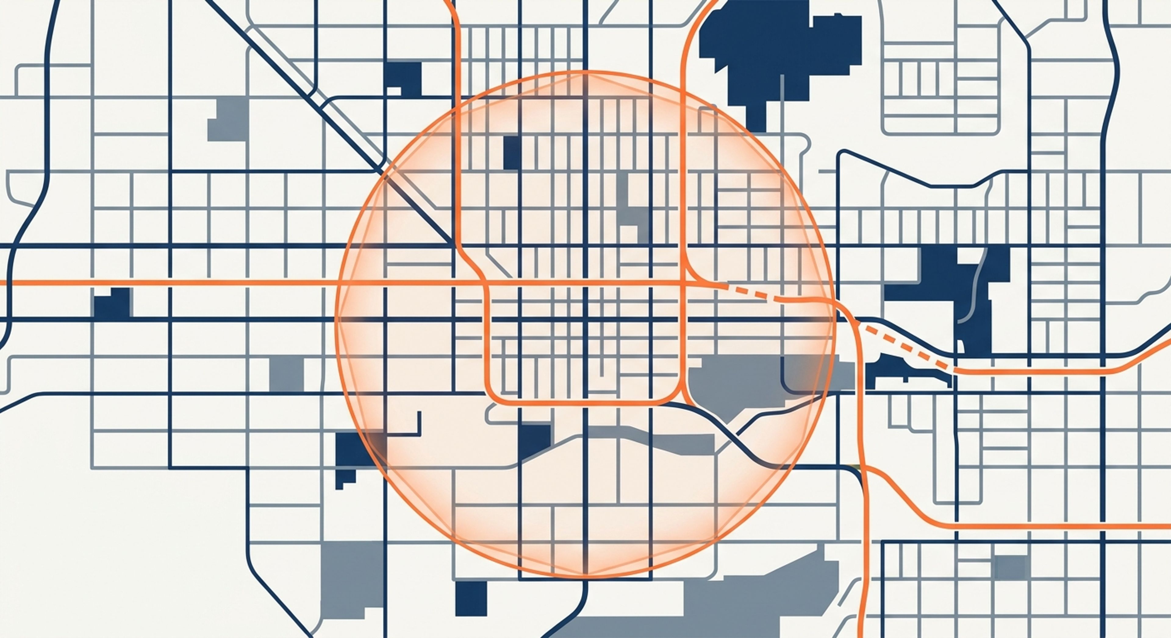 Stylized service-area map of Phoenix, Arizona (placeholder image)