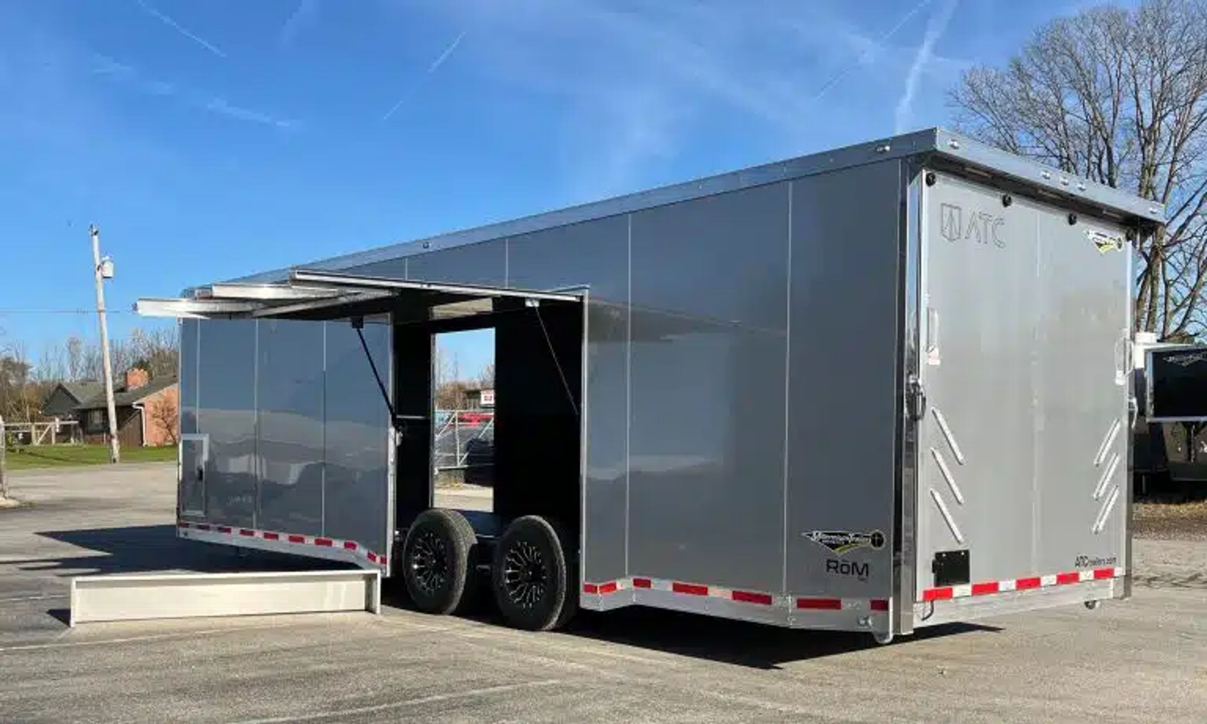 Enclosed ATC Car Trailer 2026 28ft. Aluminum ROM 550 w/LifeTrac & Large Escape
