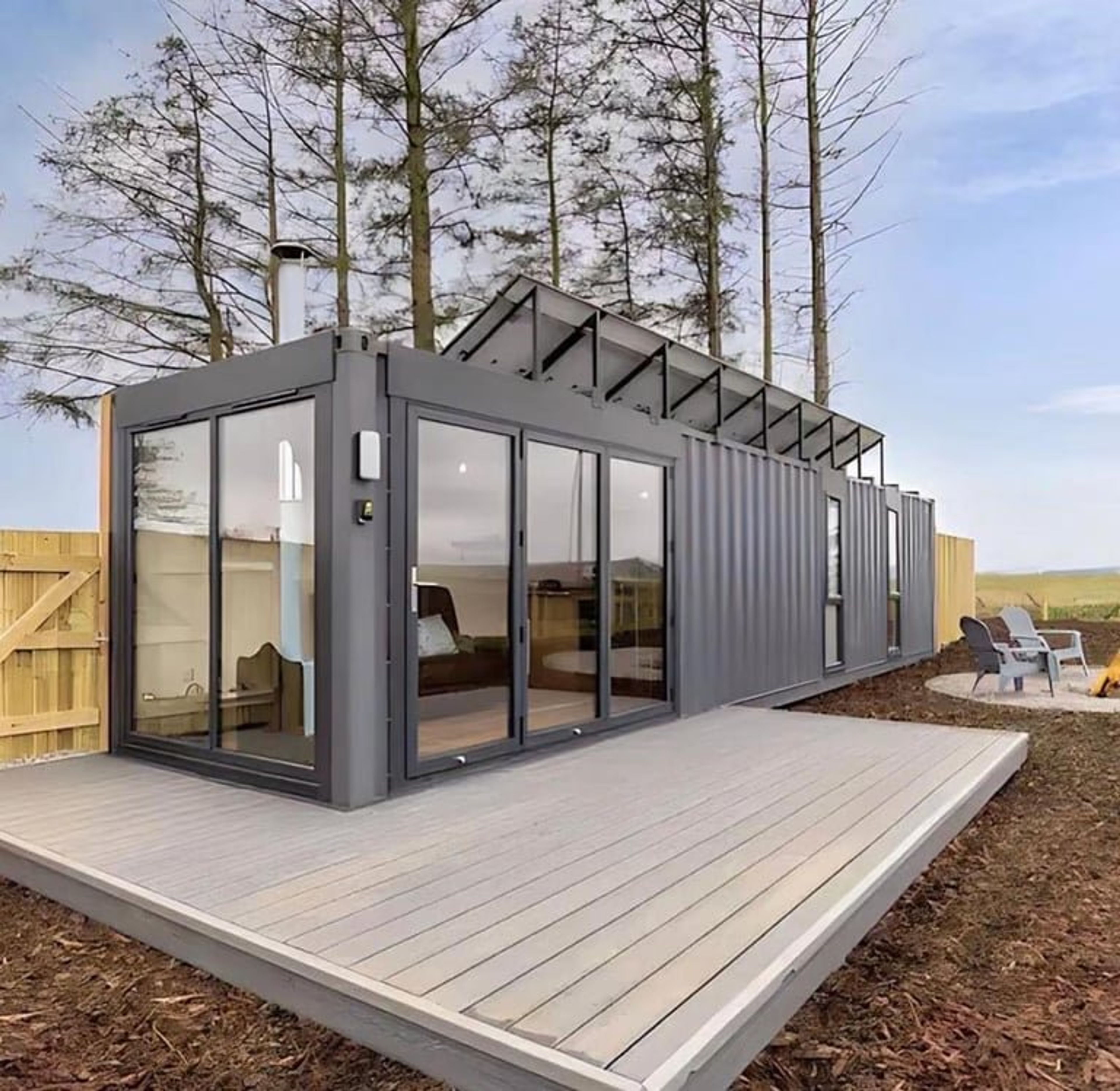 1bhk Container House with Spacious Deck, Tiny House, Portable Houses for