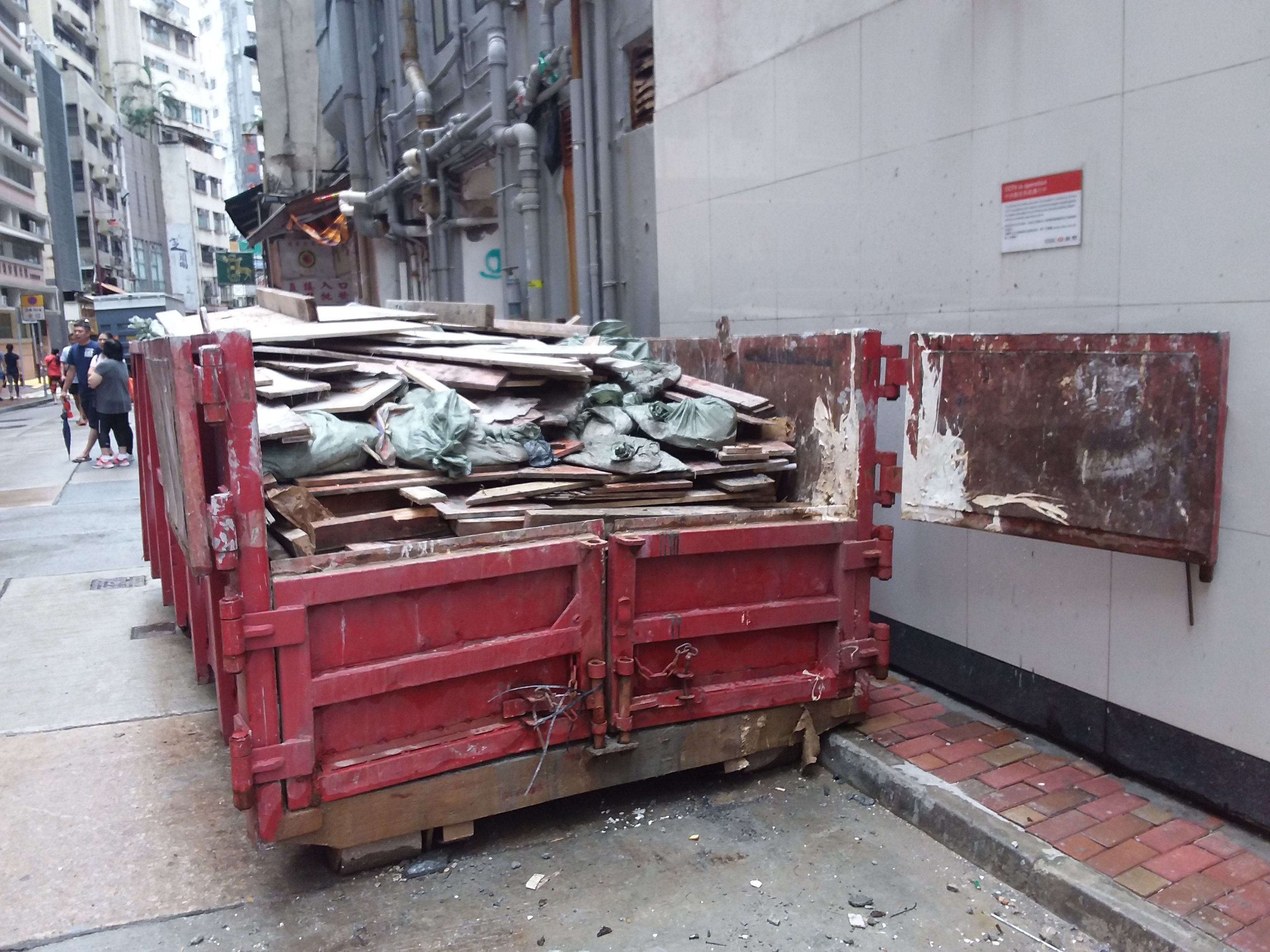 Steel storage containers on a remote work site