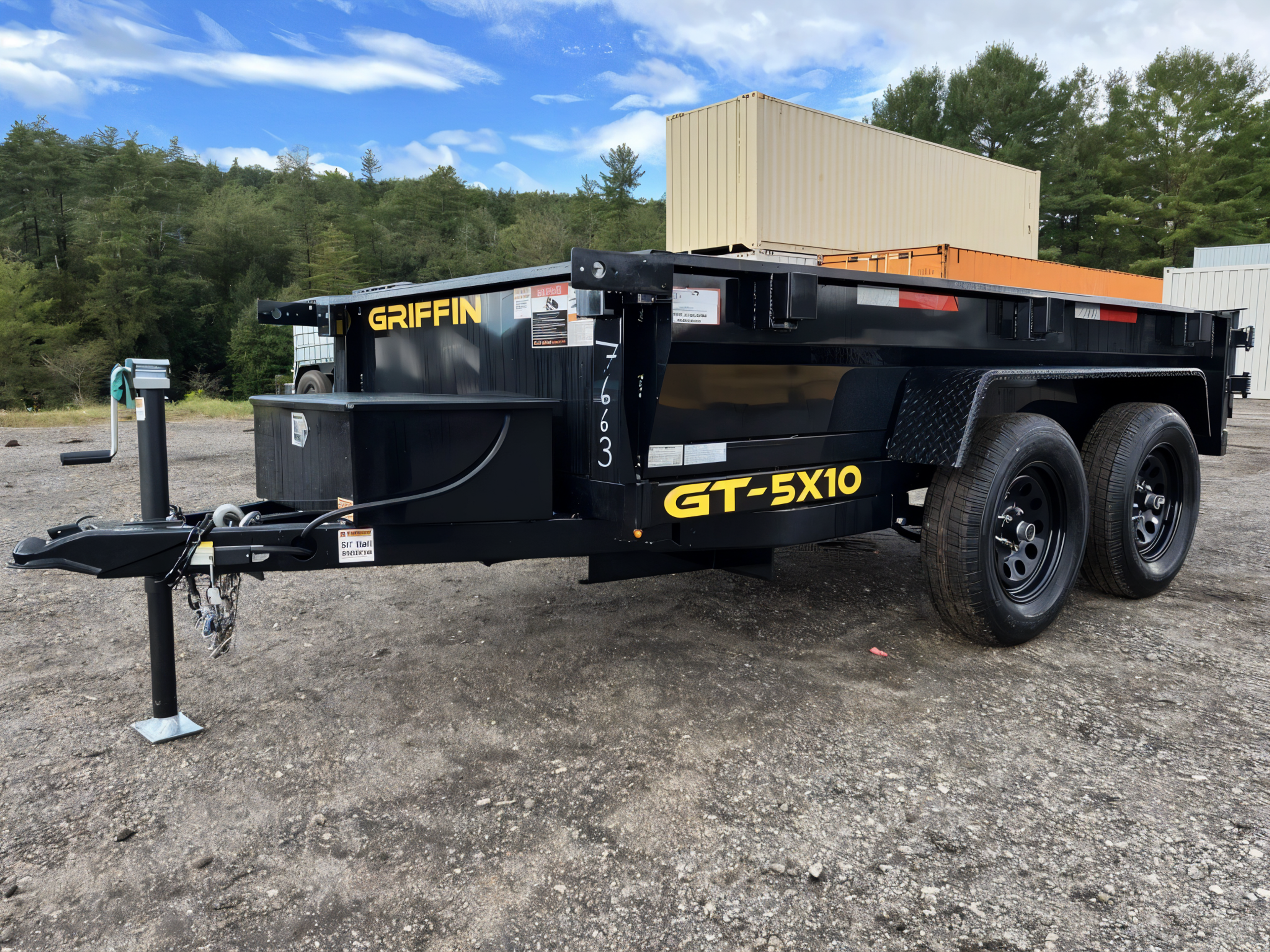 2024 Griffin Trailers 5×10 7K Powder Coated Dump w/Barn Door Gate
