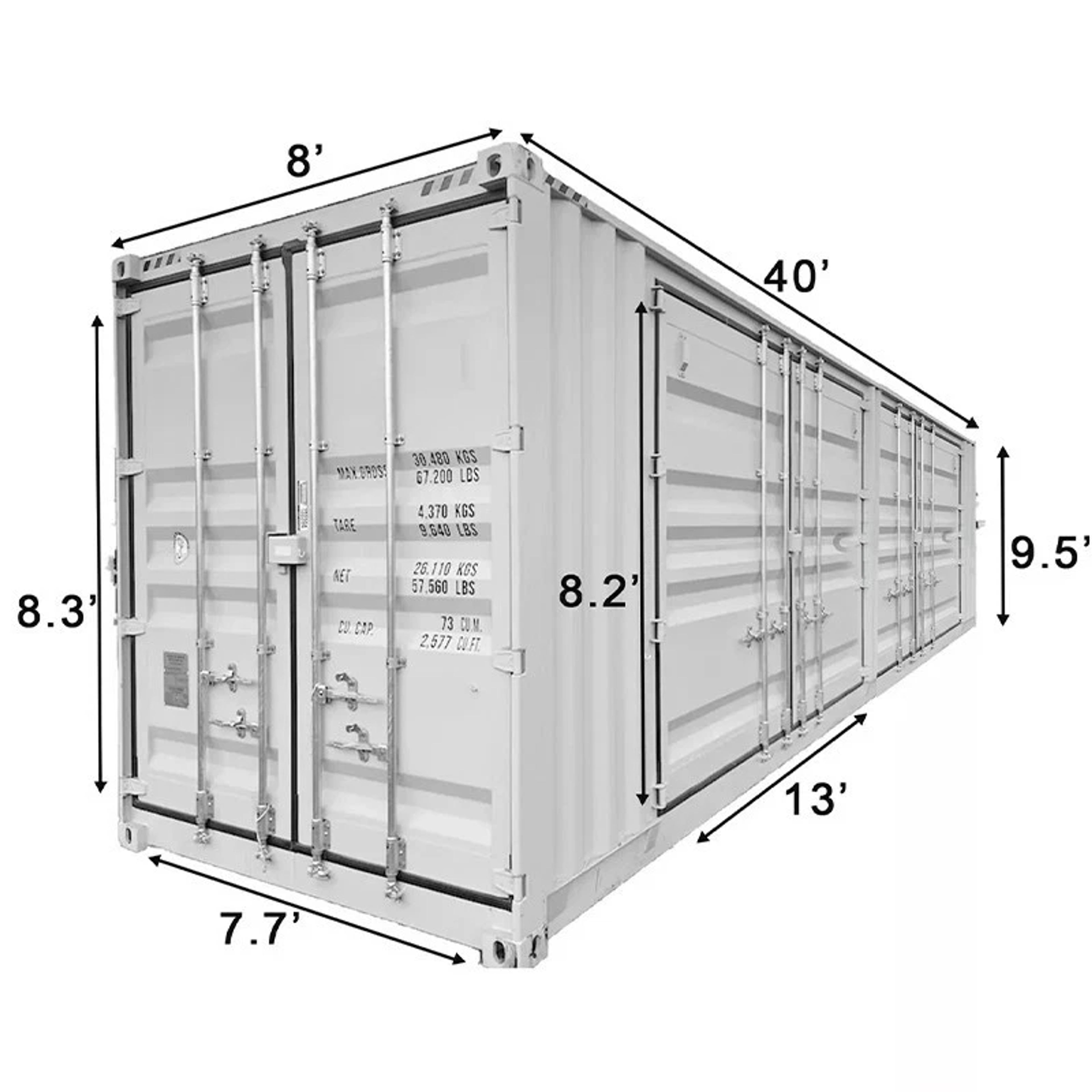 40ft Shipping Container With 4 Side Doors — view 8