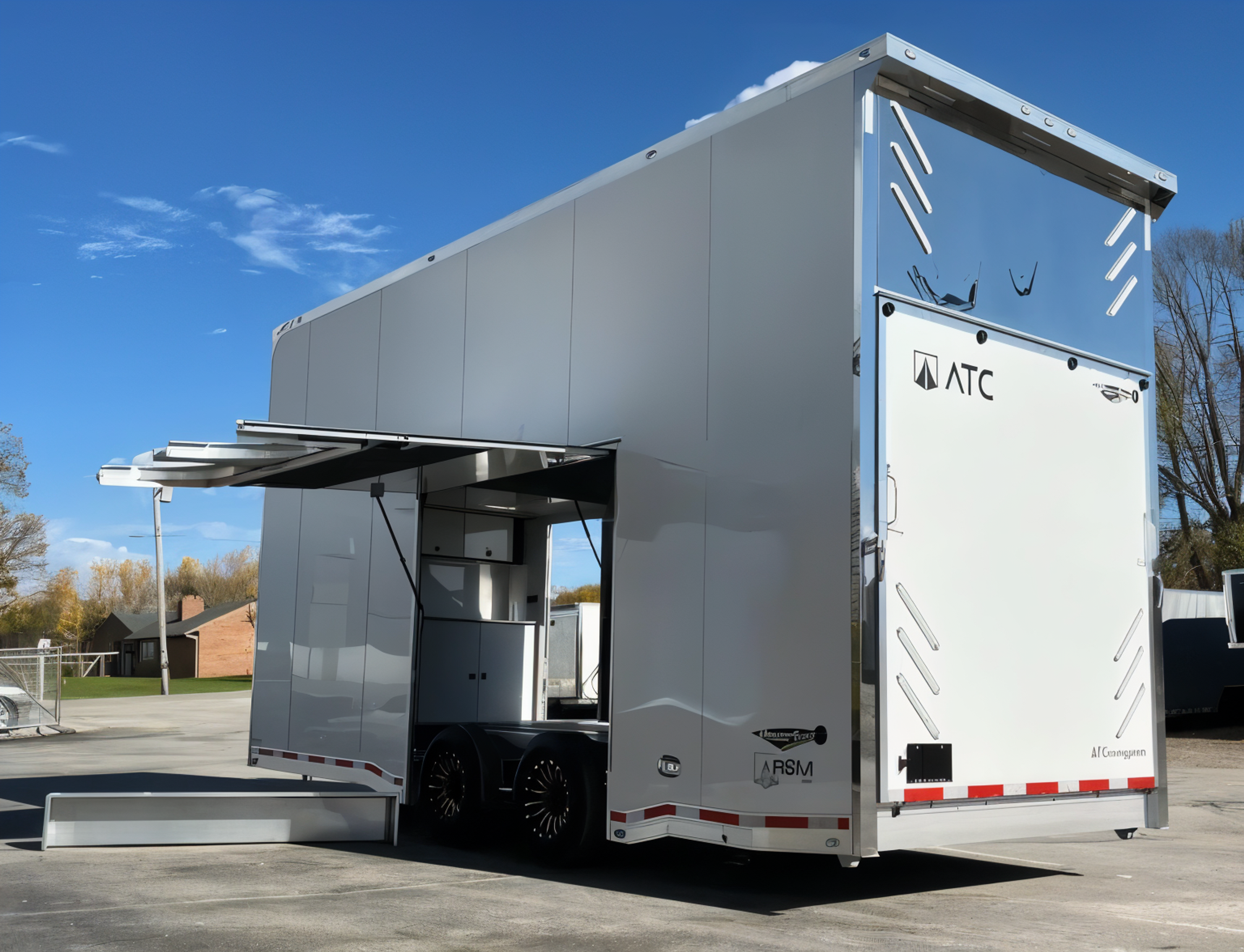 Enclosed ATC Car Trailer 2026 22ft. Aluminum Stacker ROM 900 w/14ft. Tiltable