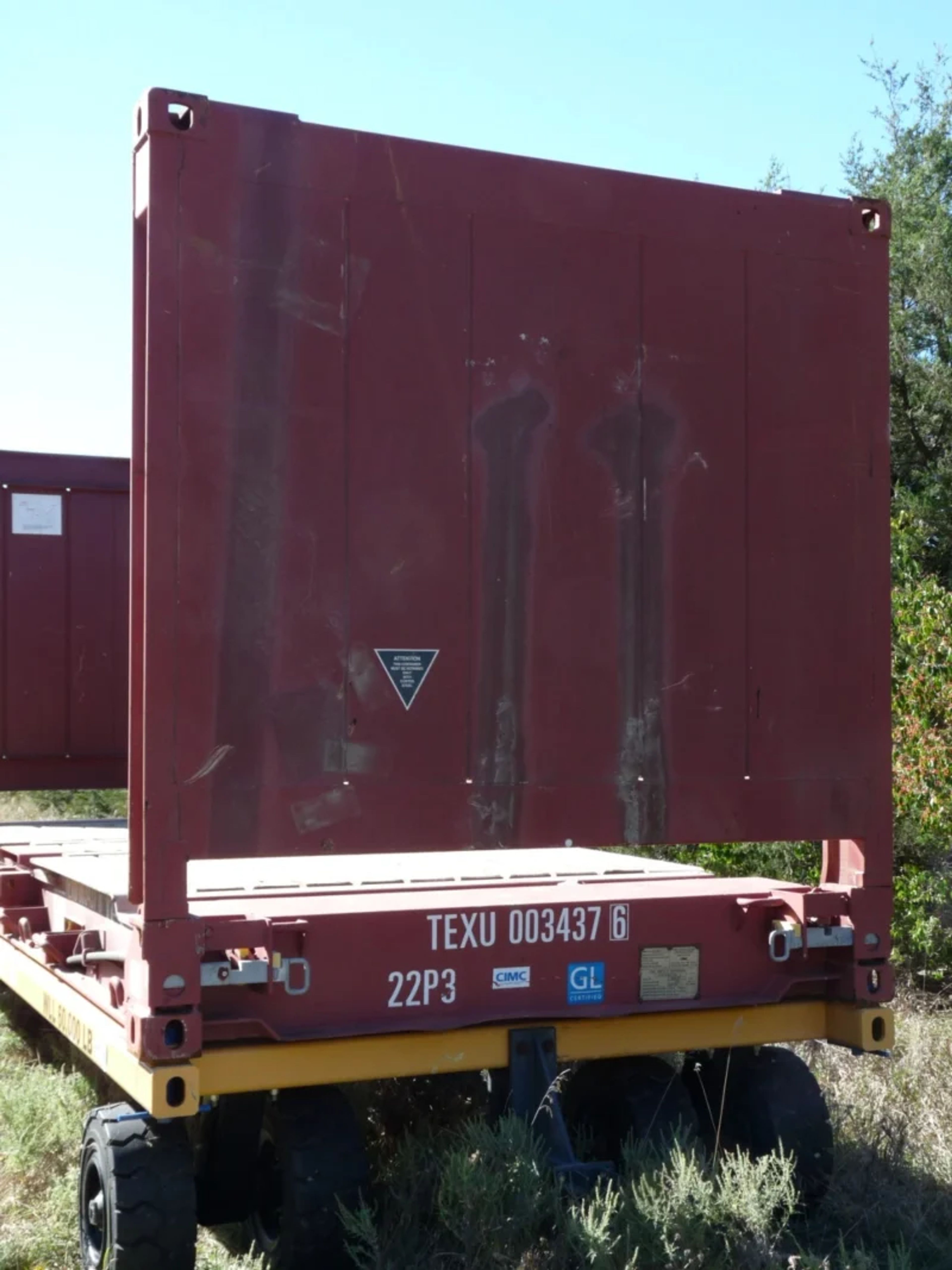 20′ Flat Rack Shipping Container – One Trip (Like New) — view 2