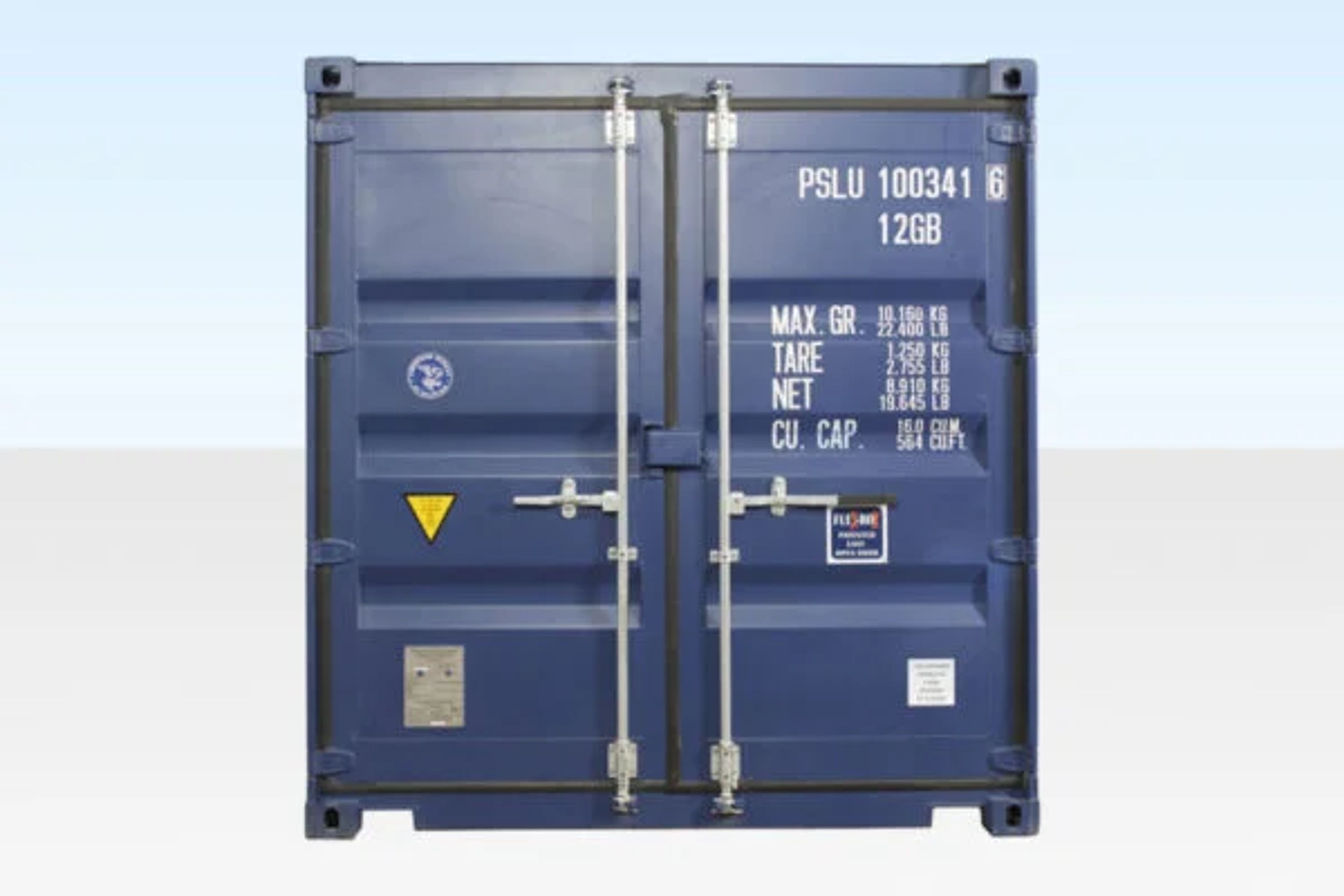 10ft X 8ft Shipping Container (One trip) – Blue — view 2