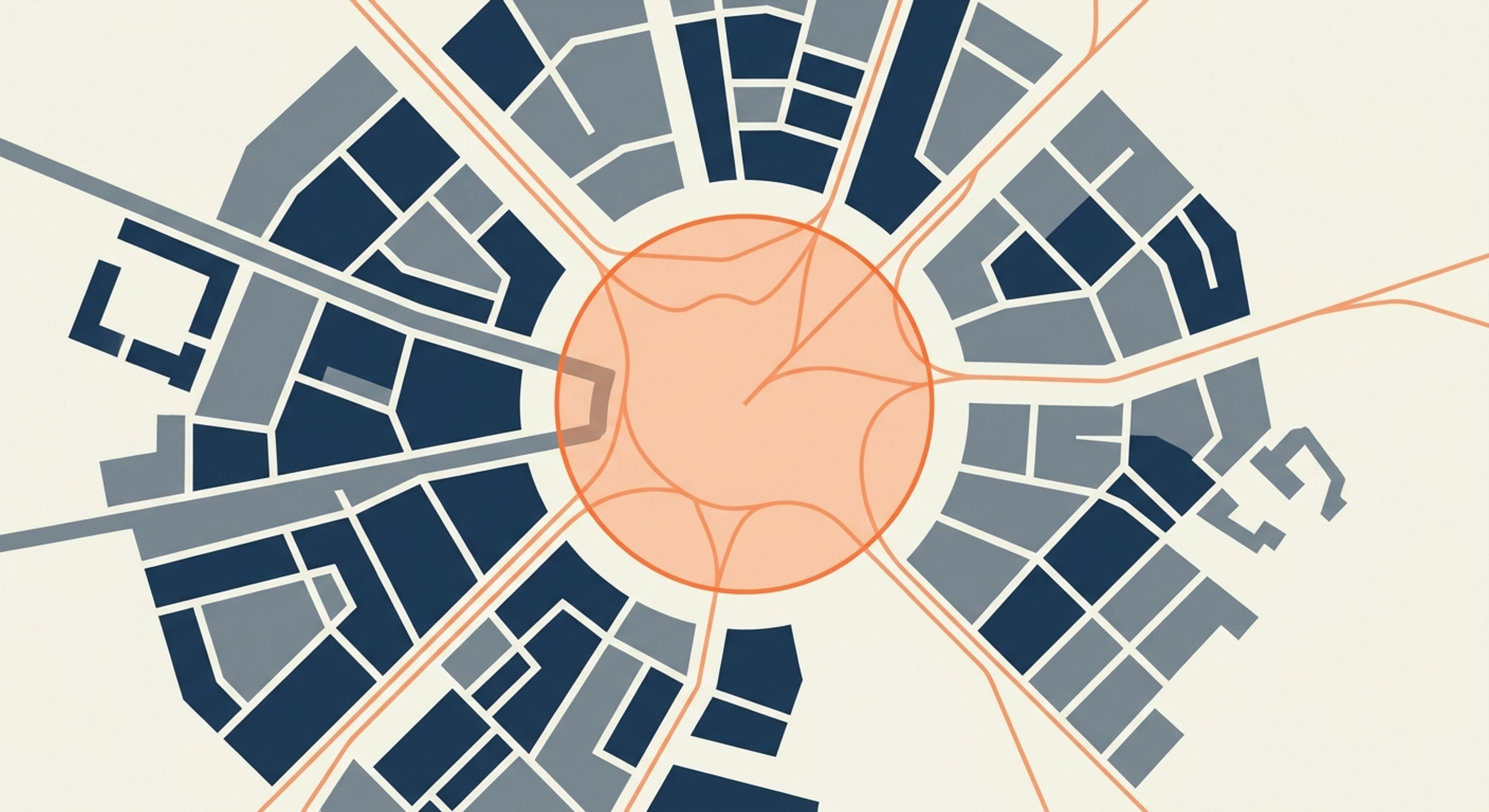 Stylized service-area map of Houston, Texas (placeholder image)