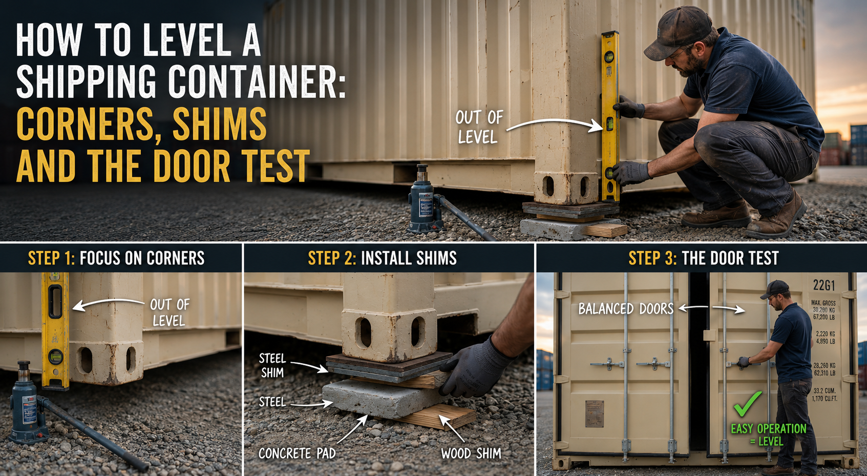 How to level a shipping container the right way