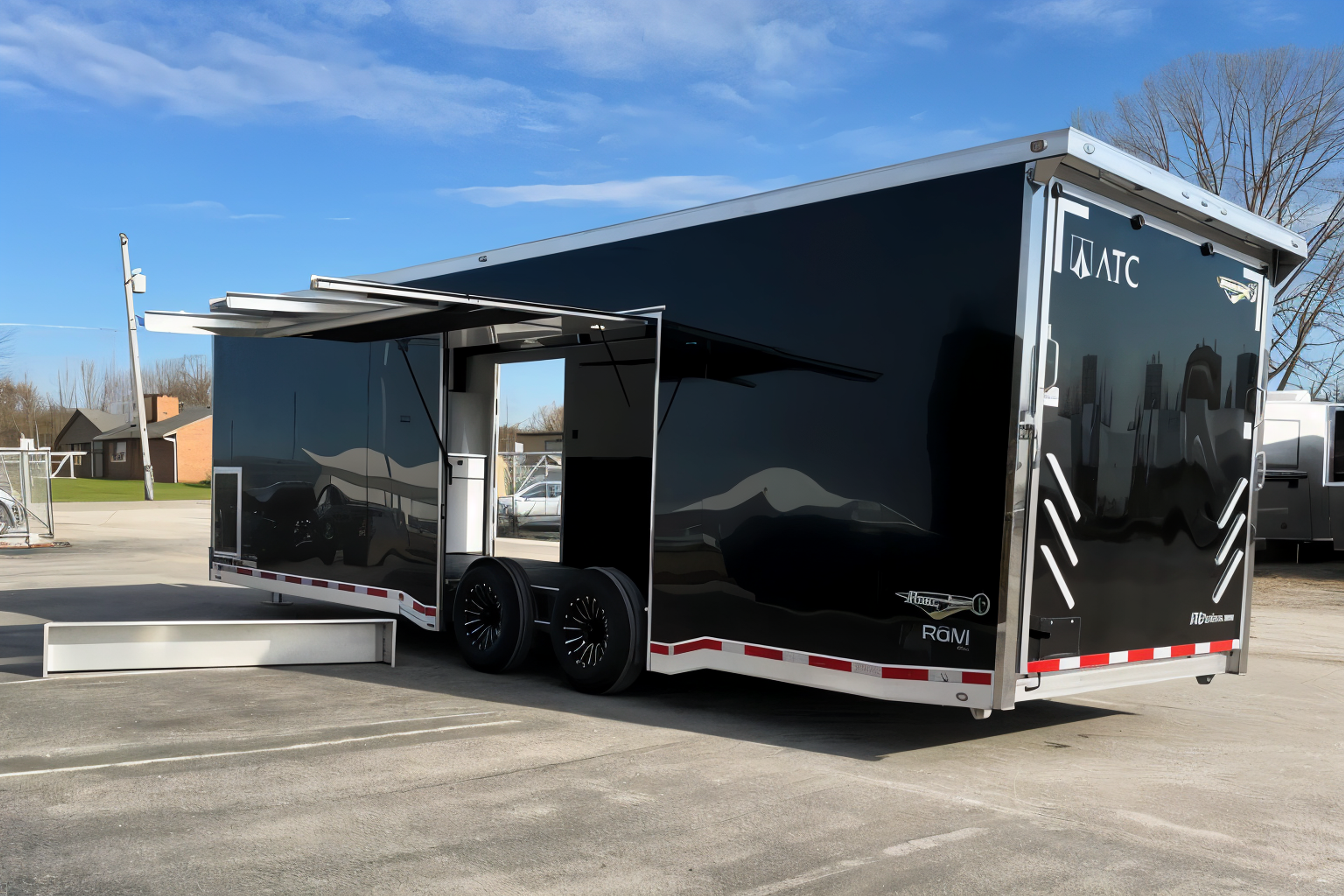 Enclosed ATC Car Trailer 2026 28ft. Aluminum ROM 550 w/LifeTrac & Large Escape