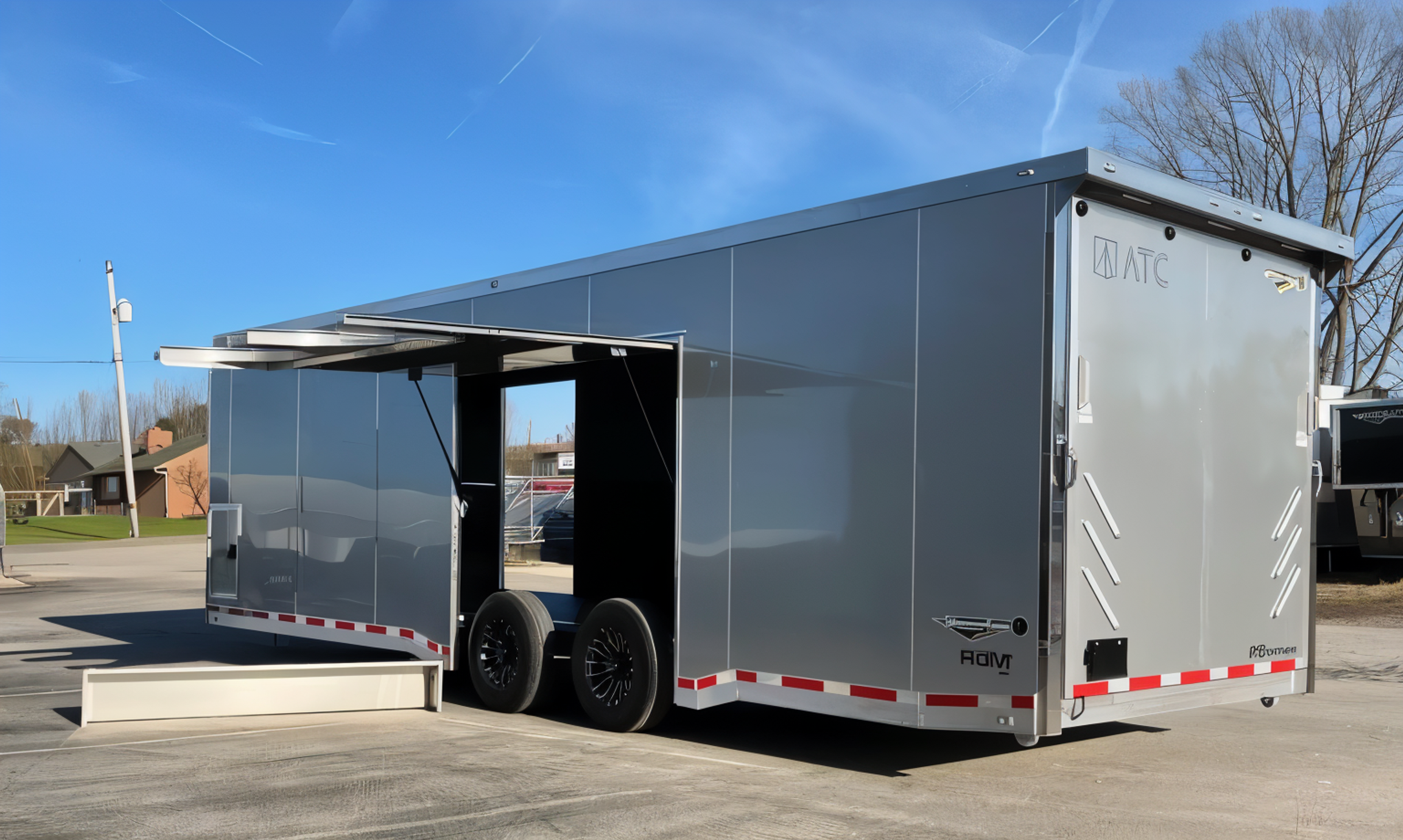 Enclosed ATC Car Trailer 2026 28ft. Aluminum ROM 550 w/LifeTrac & Large Escape