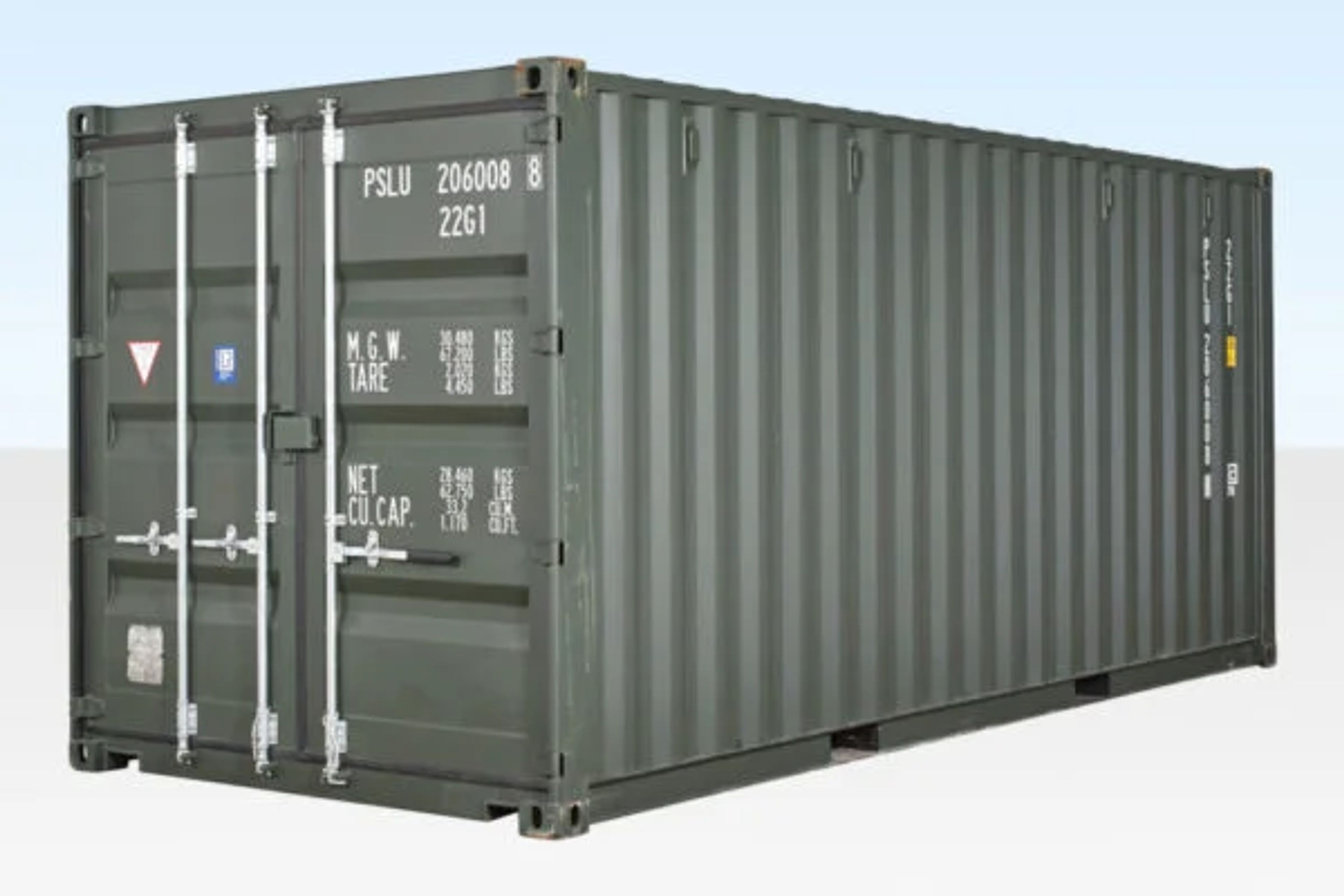 20ft Shipping Container (One Trip) – Dark Green