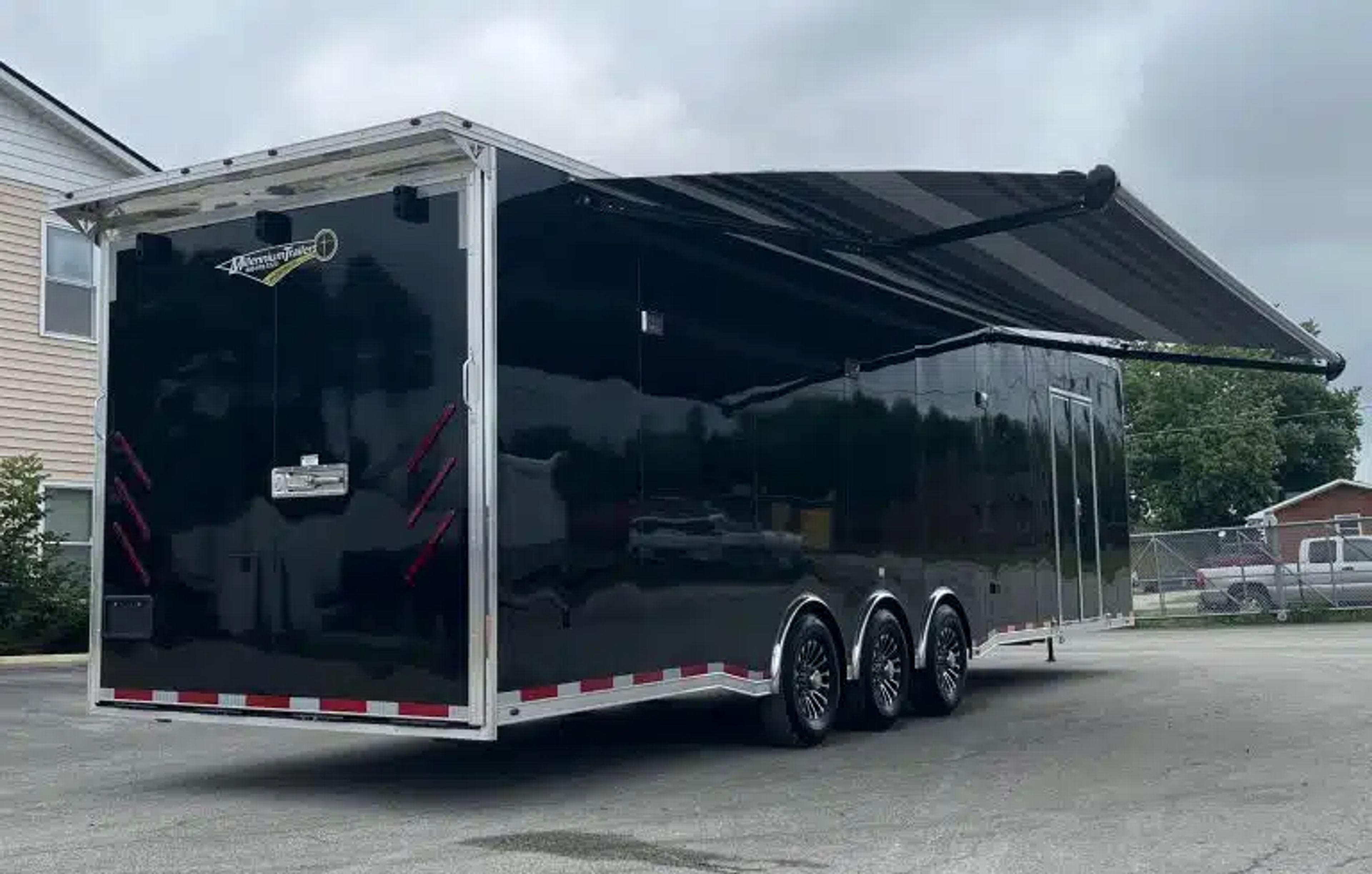 Enclosed Car Trailer 2025 34ft. Platinum w/Large Corner Bathroom, Electric