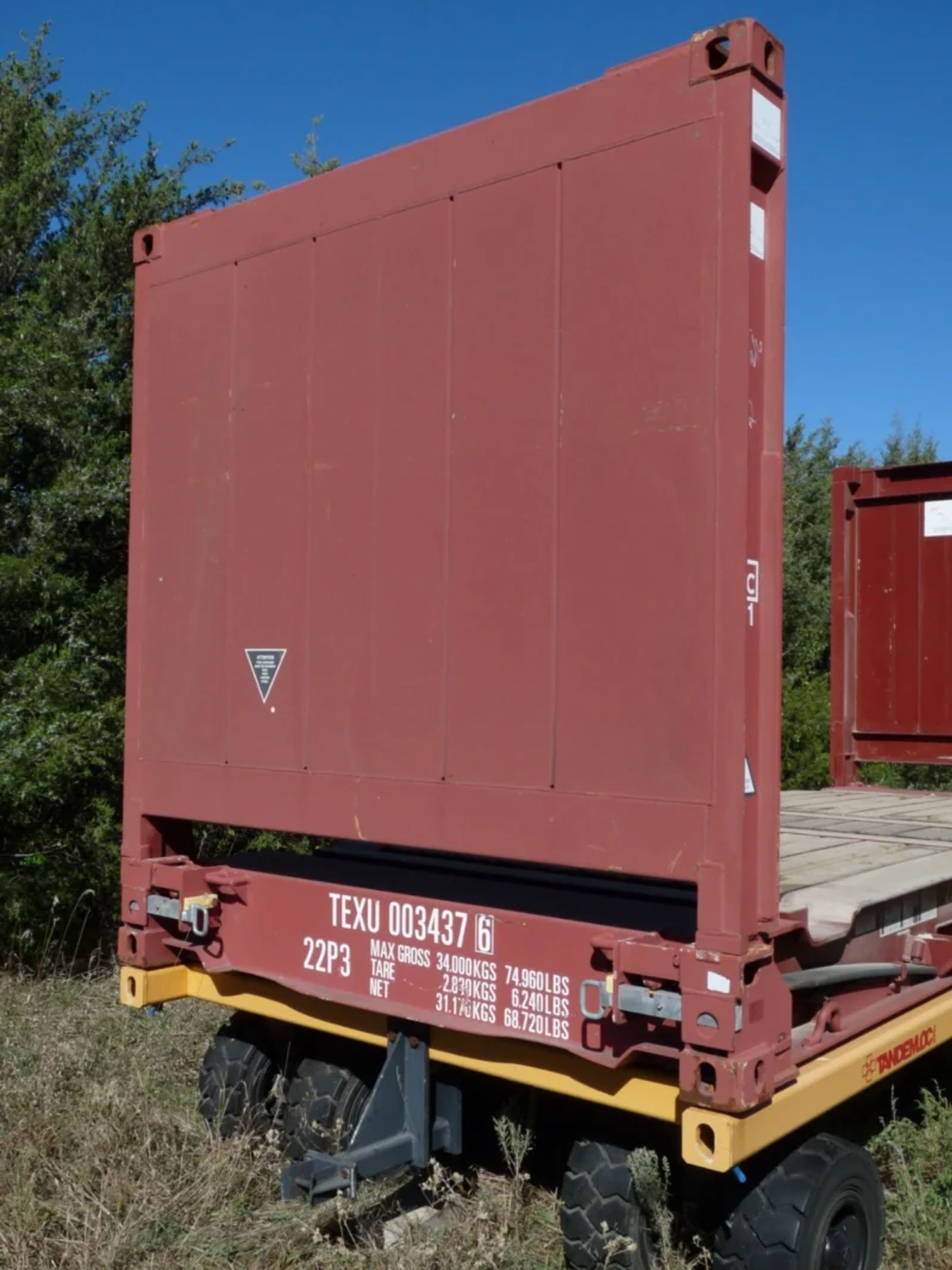 20′ Flat Rack Shipping Container – One Trip (Like New) — view 10
