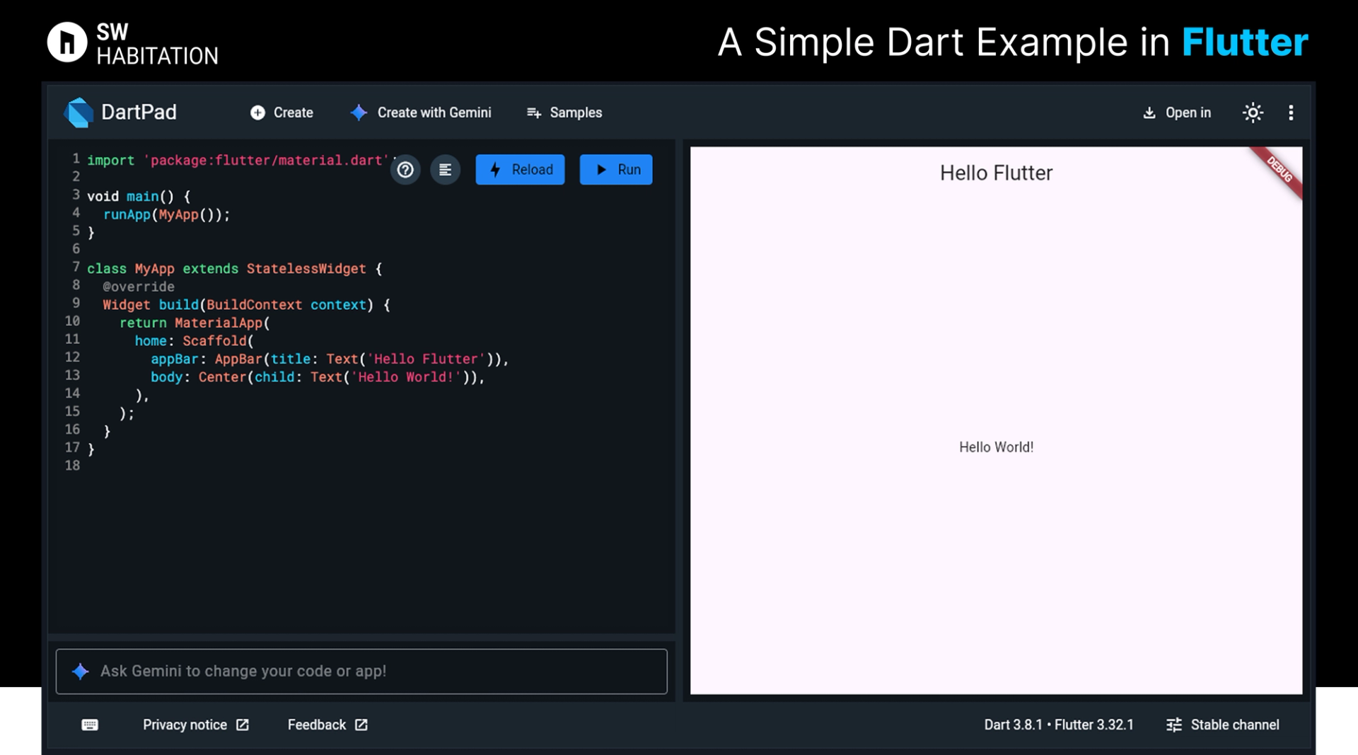A Simple Dart Example in Flutter