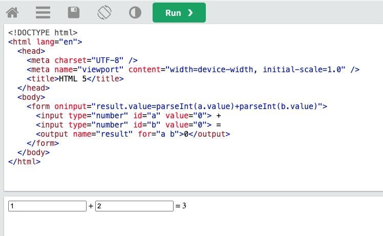 <output>  Finally, <output> allows you to show the outcome of calculations or user interaction in real-time. Whether you’re using a calculator app, a currency converter, or a dynamic form validation, you can use <output> in conjunction with JavaScript to show changes right away. With its flexibility and user-friendliness, <output> can be an invaluable tool in your web development stack.