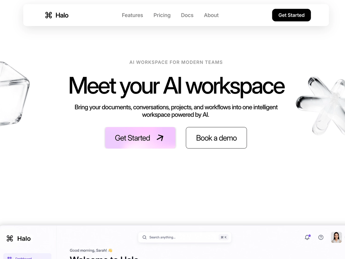 Halo workspace screenshot 1