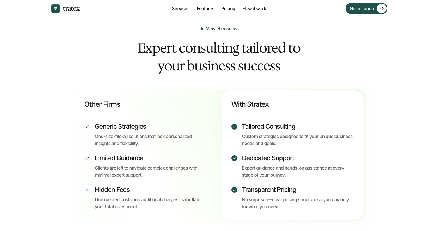 Tratex — Consulting landing template screenshot 4