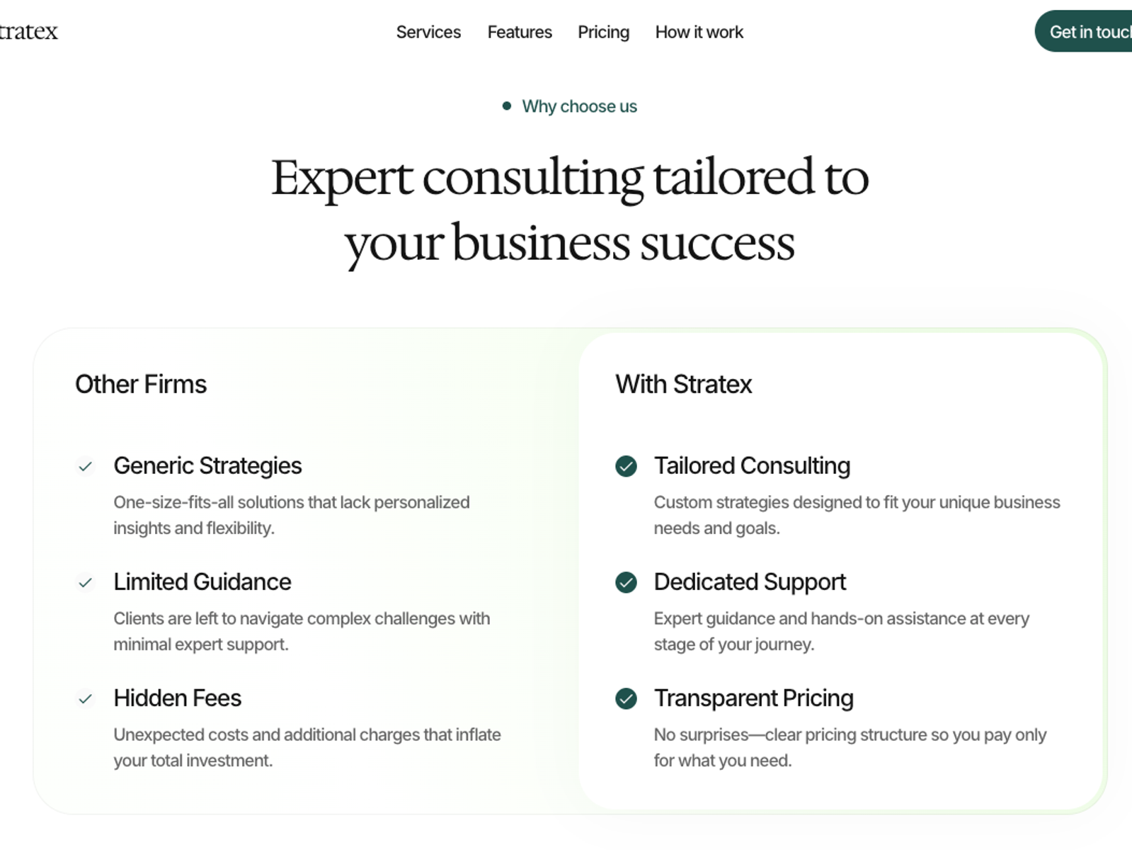 Tratex — Consulting landing template screenshot 4