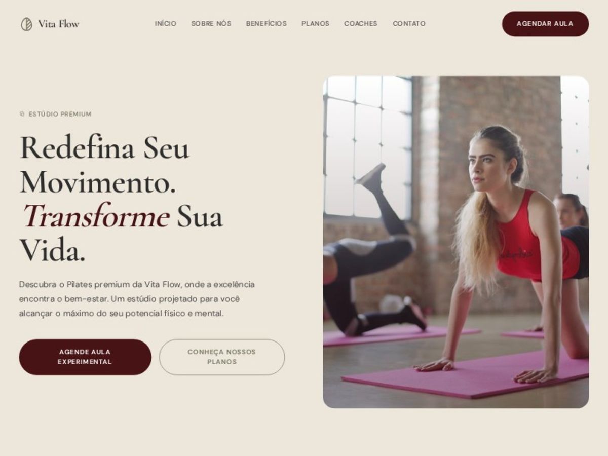 Vita Flow — Premium Pilates Studio Website Template screenshot 1