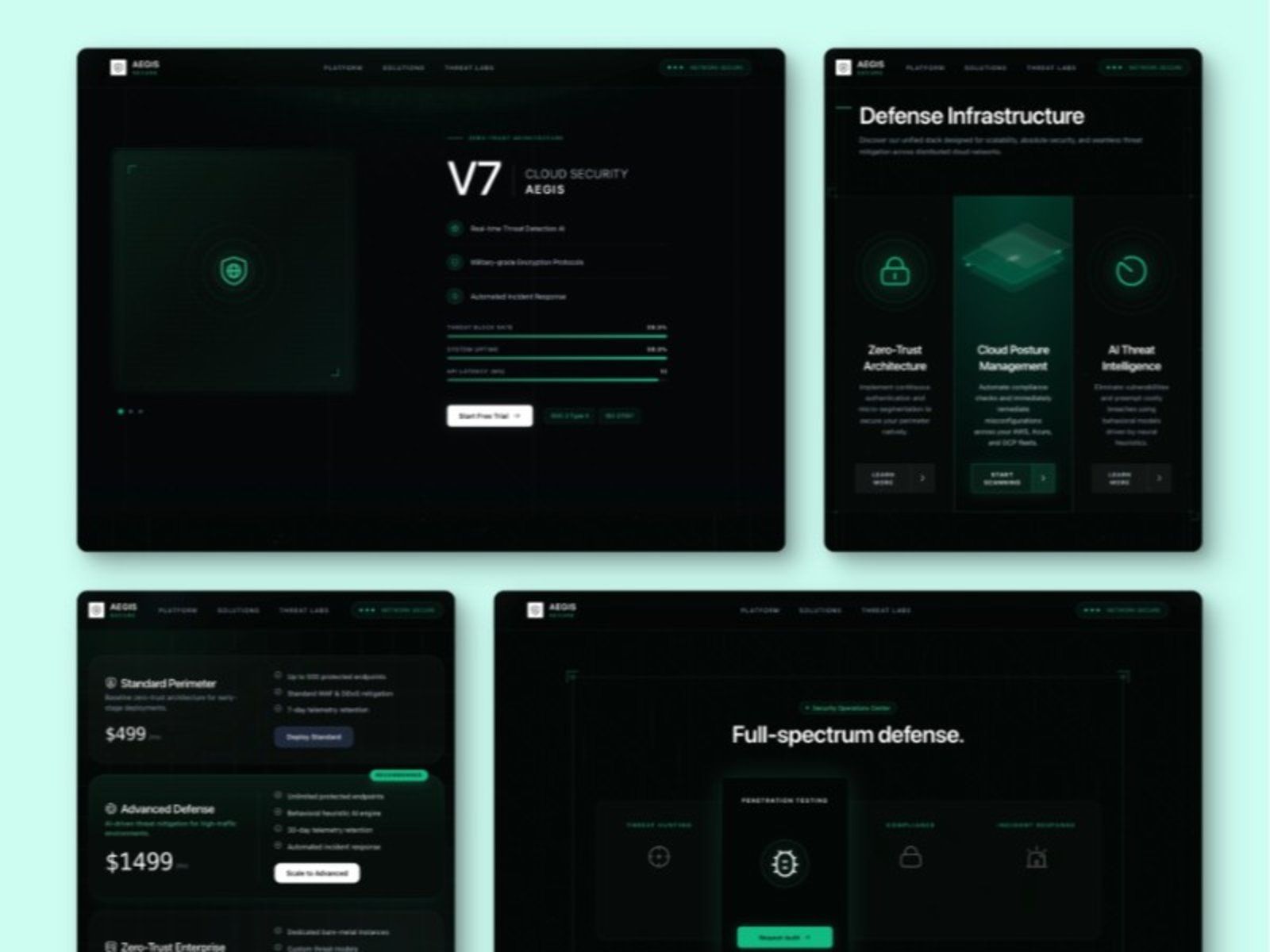 Aegis Secure — Cybersecurity SaaS Landing Page Template