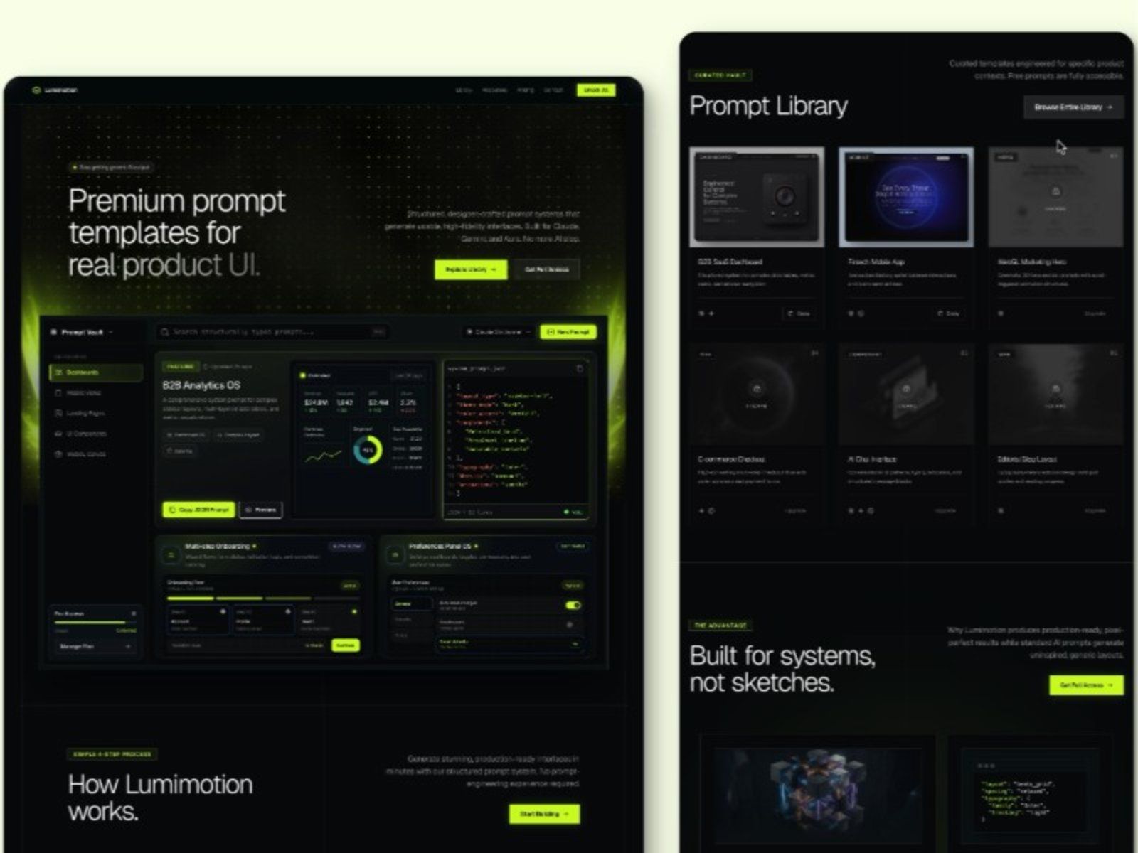 Lumimotion AI UI Prompt Template — Landing Page Template