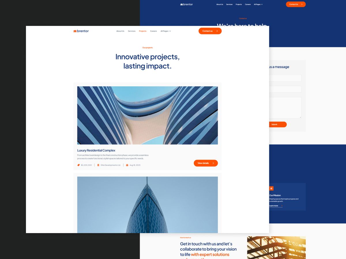Brentor — Construction Framer Template screenshot 4