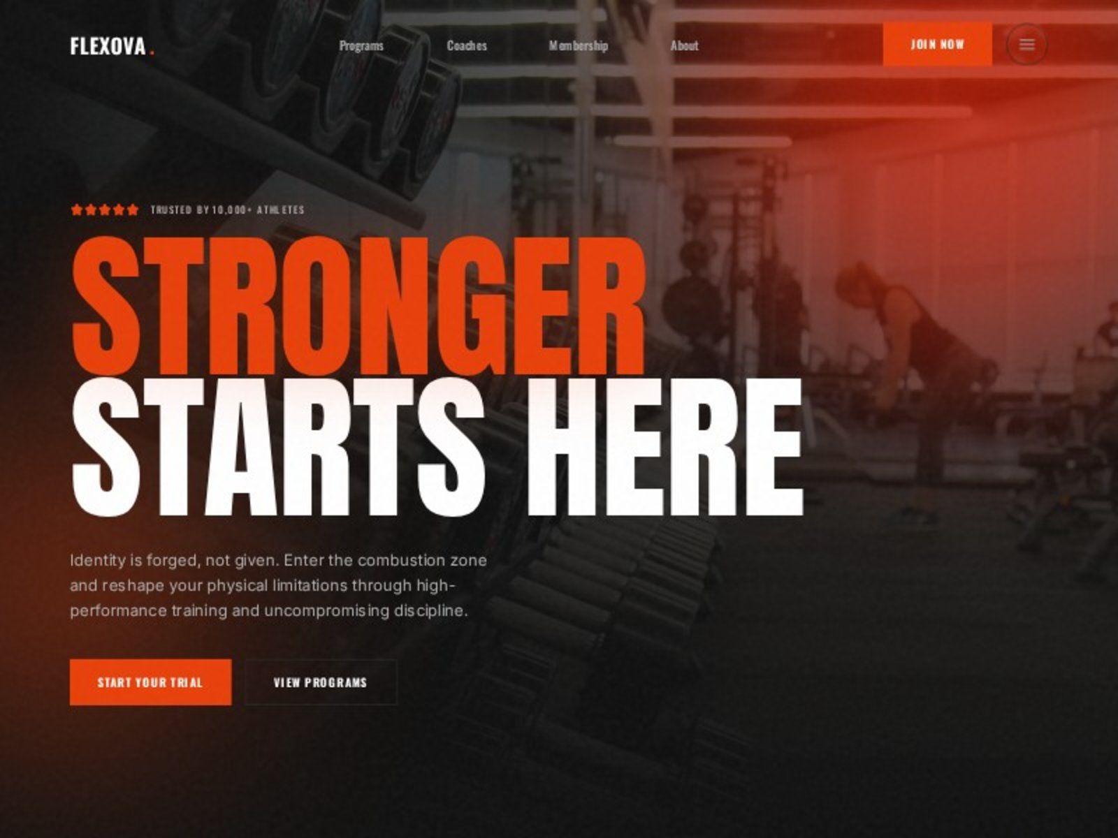 Flexova — High-Performance Fitness Landing Page Template