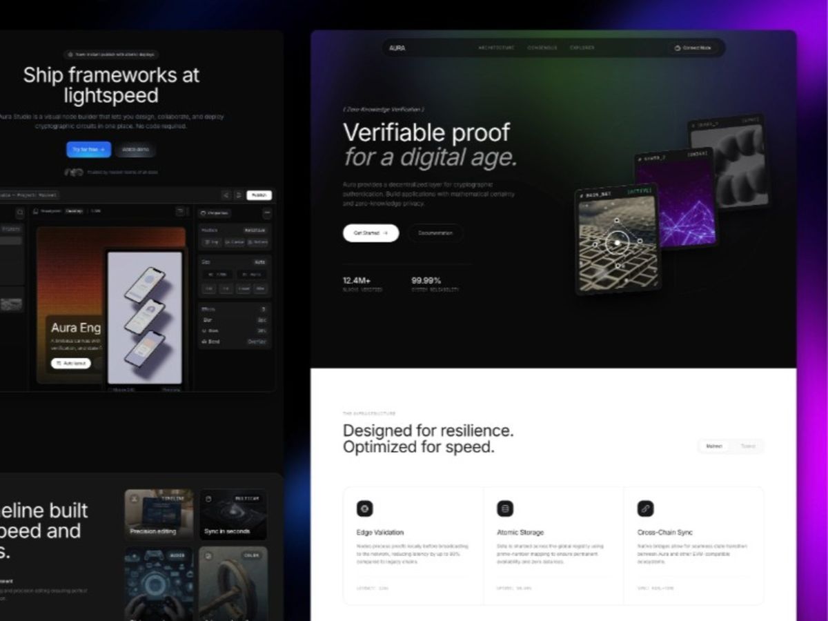 Futuristic Web3 SaaS React Landing Page Template screenshot 1