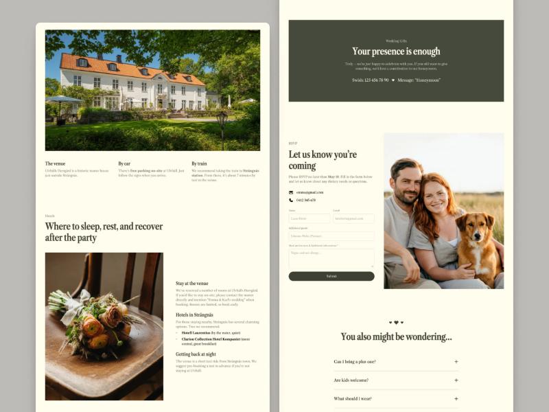 Modern Wedding One-Page Template - Hover
