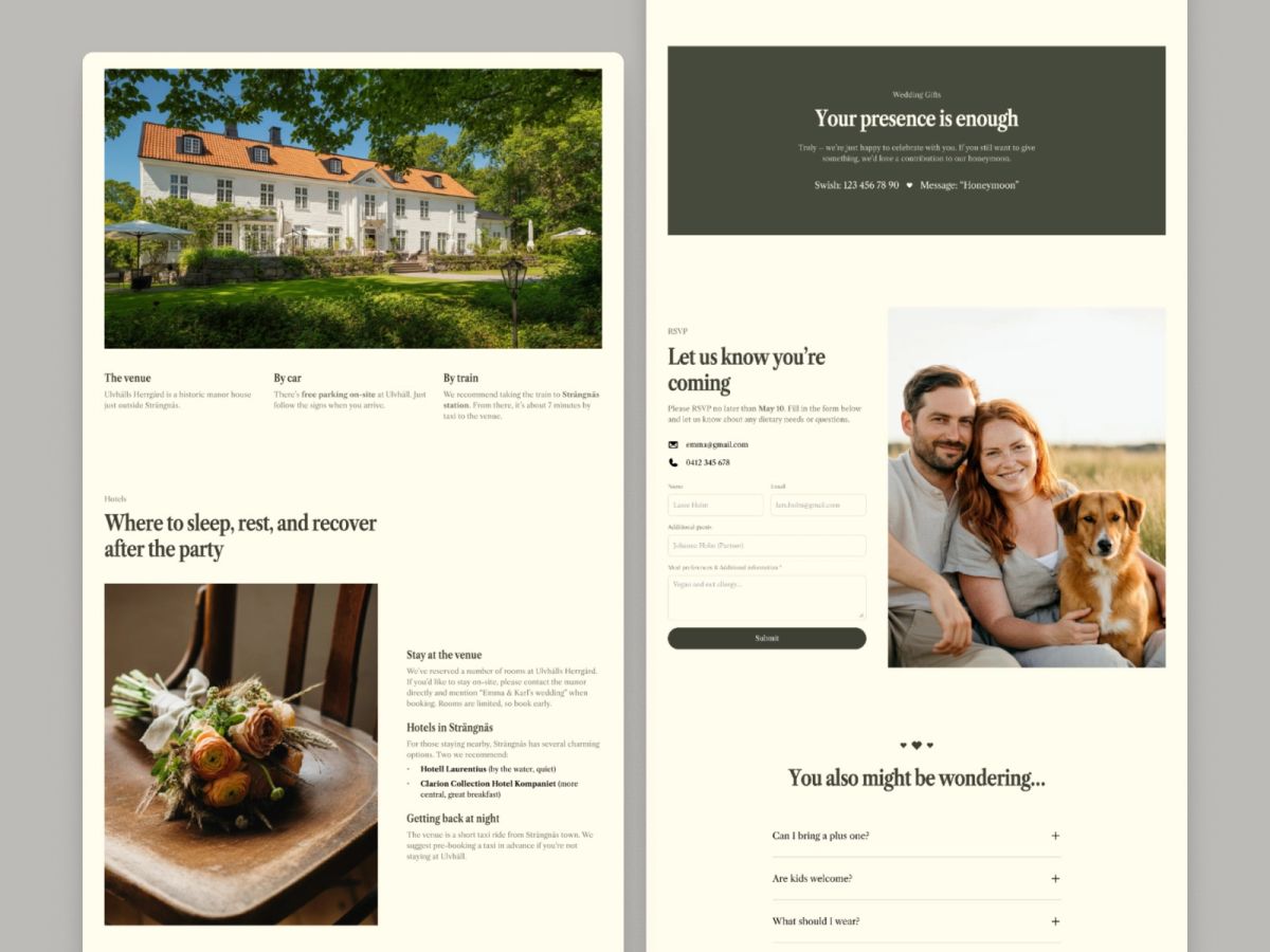 Modern Wedding One-Page Template screenshot 2