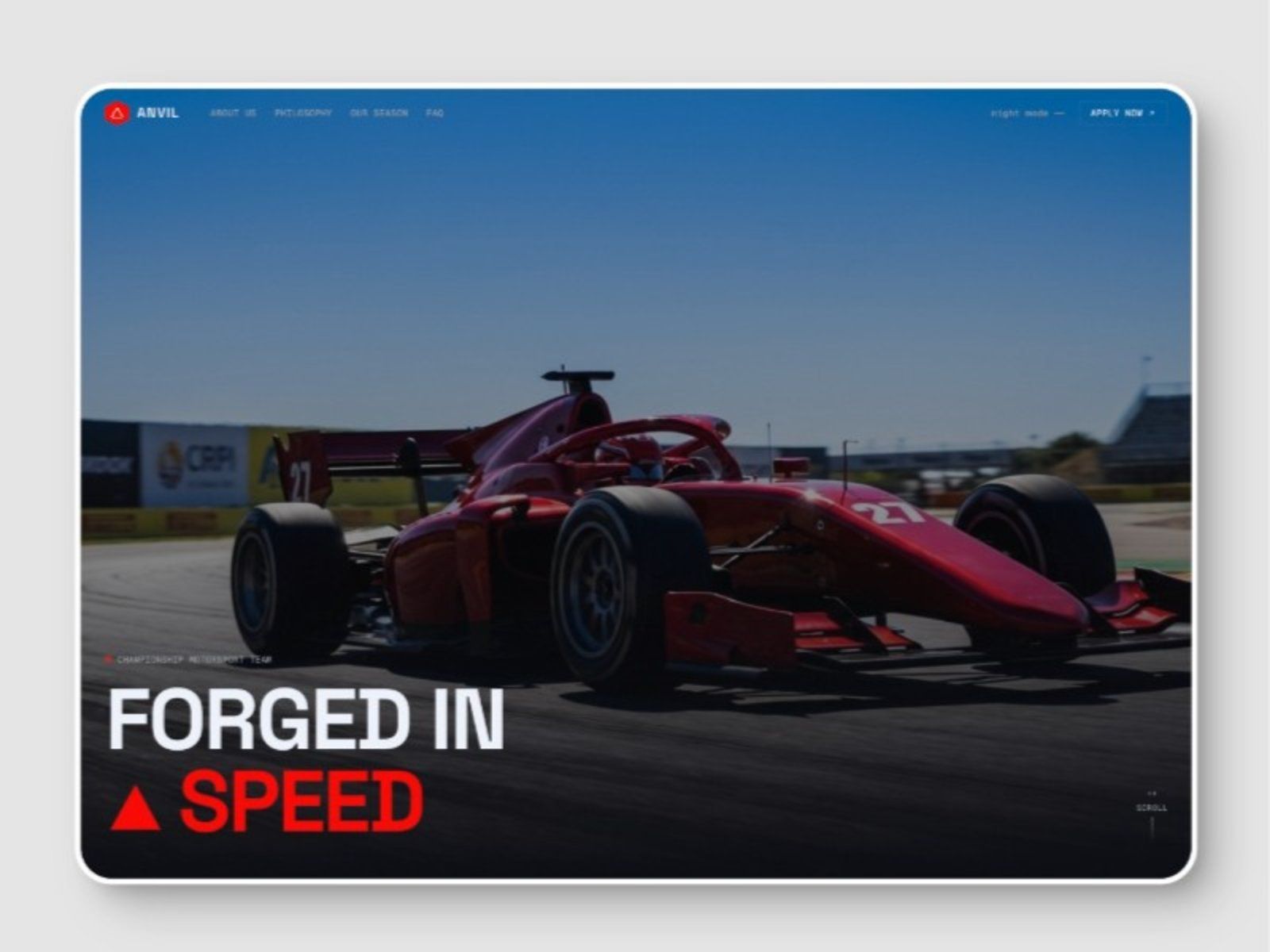 Motorsport Racing Landing Page Template — Landing Page Website Template