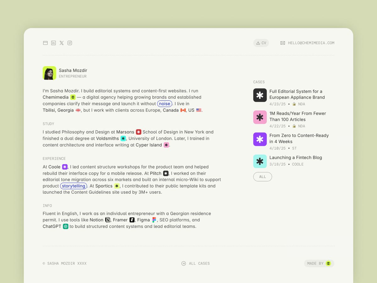 OutlineCV screenshot 1