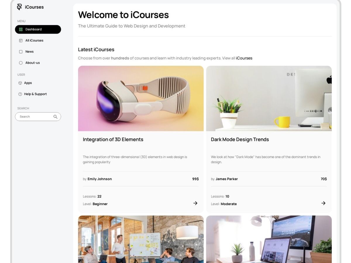 iCourses screenshot 1