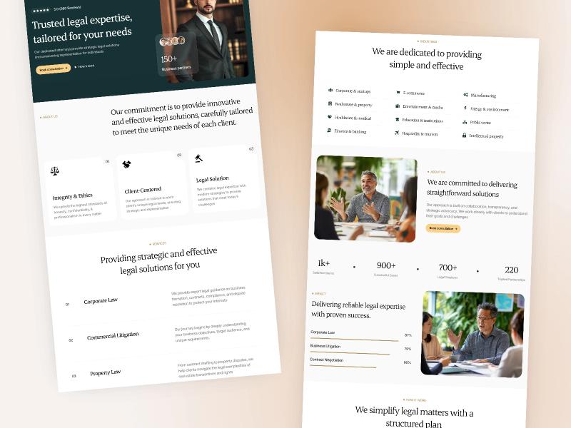 Law & legal services template - Hover