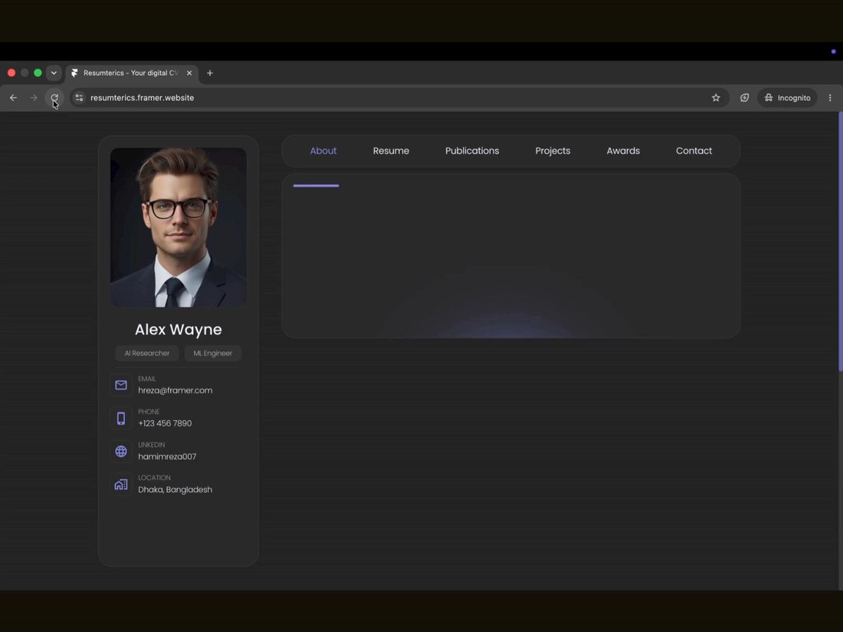 Resumterics screenshot 1