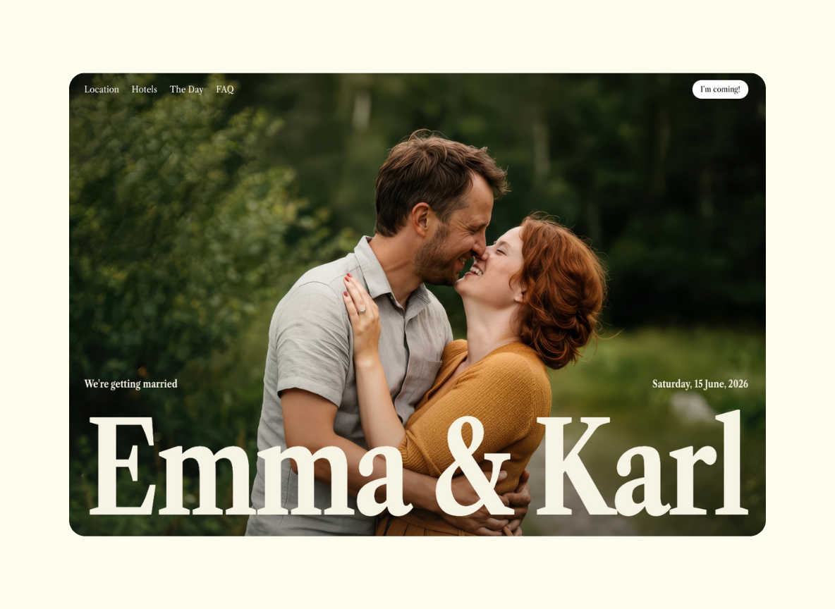 Modern Wedding One-Page Template