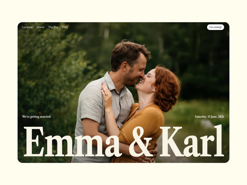 Modern Wedding One-Page Template