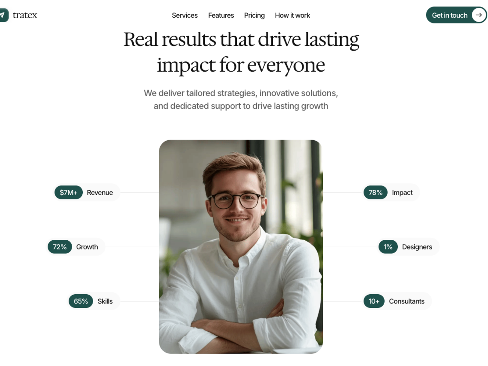Tratex — Consulting landing template screenshot 2