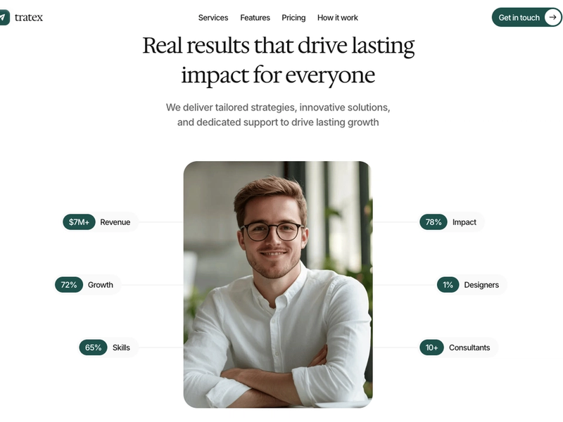 Tratex — Consulting landing template - Hover