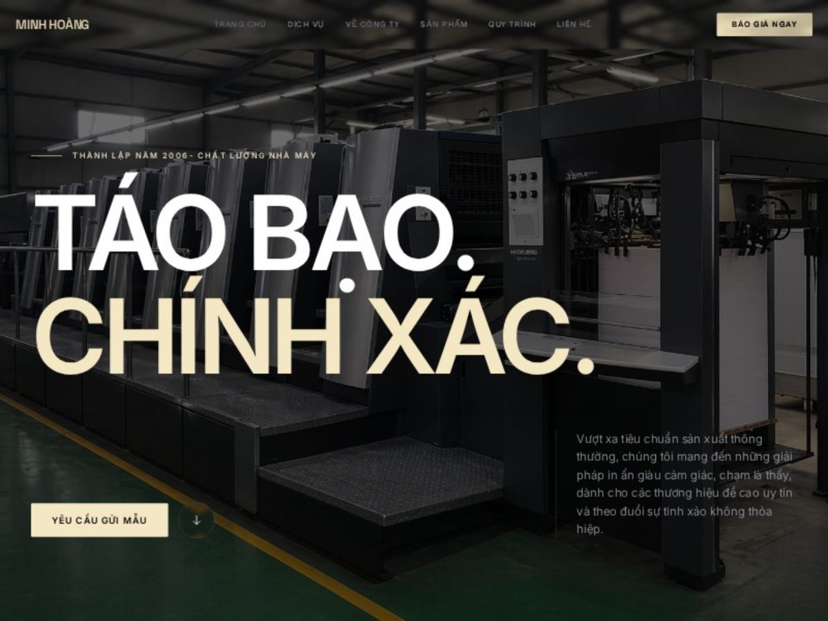 Industrial Printing Services Landing Page Template screenshot 1