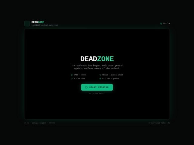 DeadZone Survival Game Template — Game Landing Page Template
