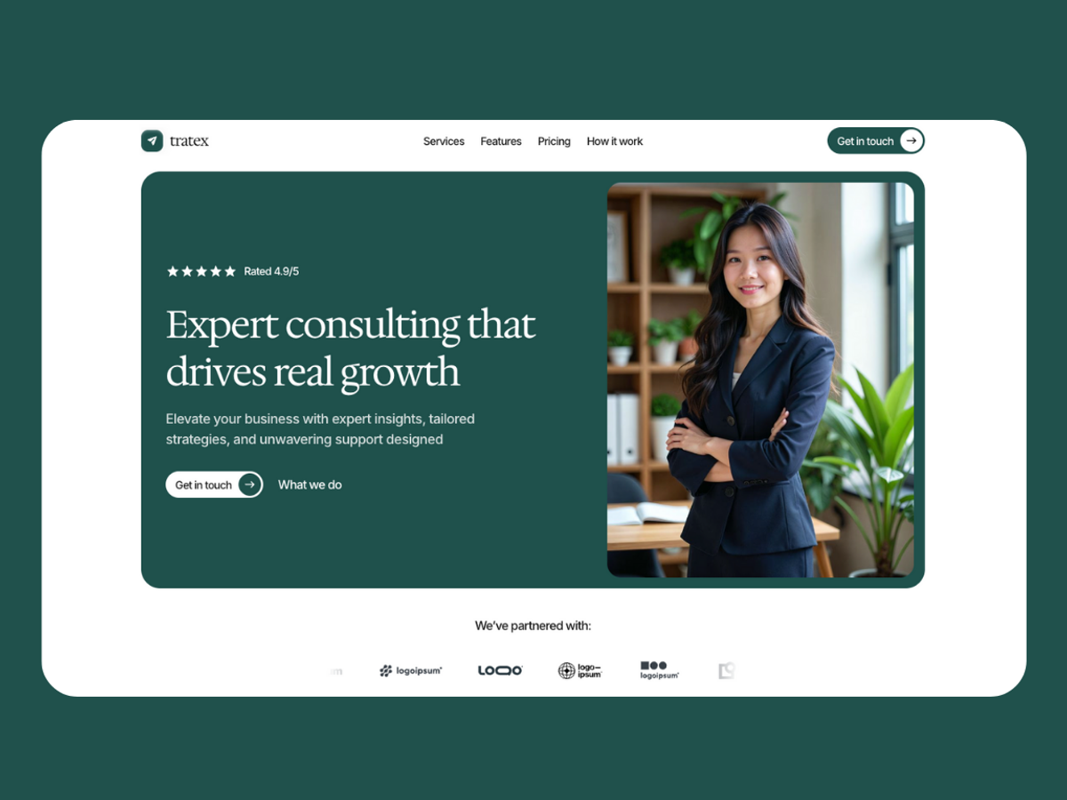 Tratex — Consulting landing template screenshot 1