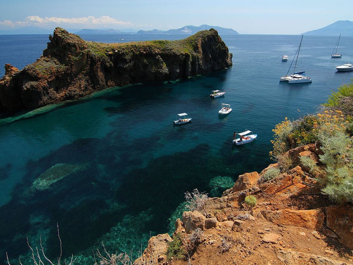 Panarea, the smallest of the seven inhabited Aeolian Islands, located north of Sicily, Italy