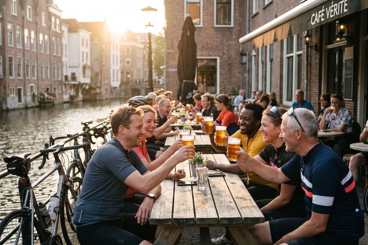 Drinking beer on a Belgian cycle holiday