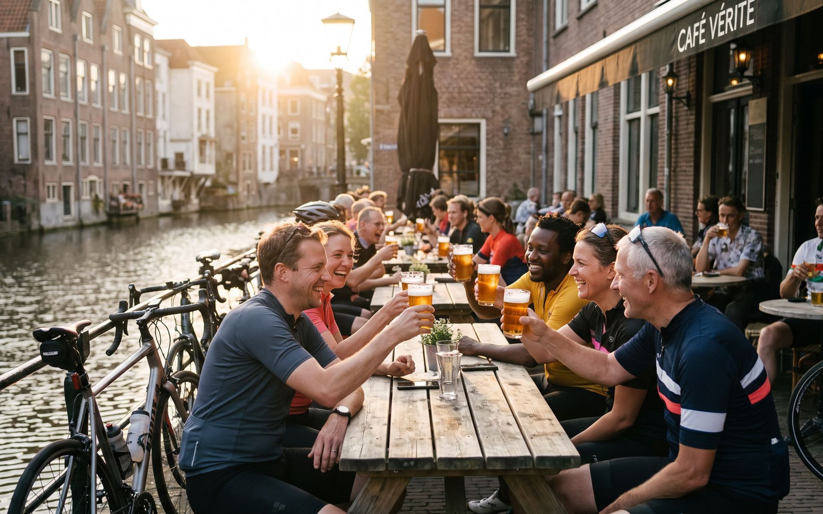 Drinking beer on a Belgian cycle holiday