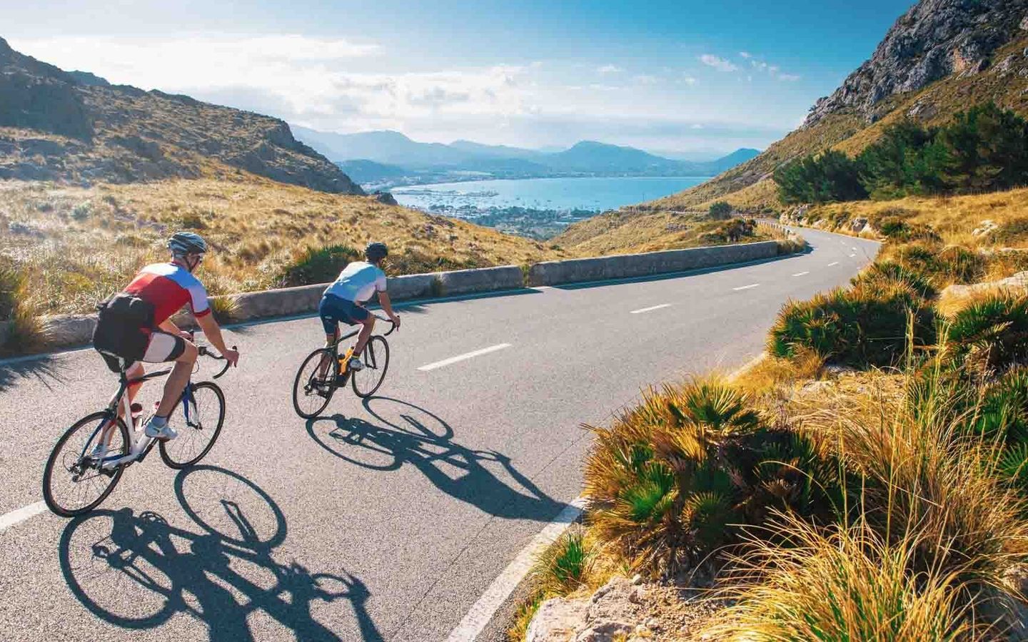 Cyclists exploring the island of Majorca in Spain