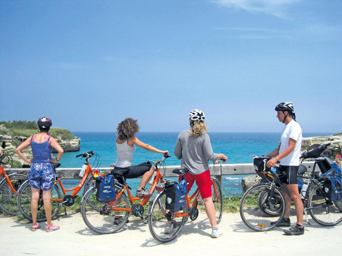 Cycling along the coast of Solento, Italy