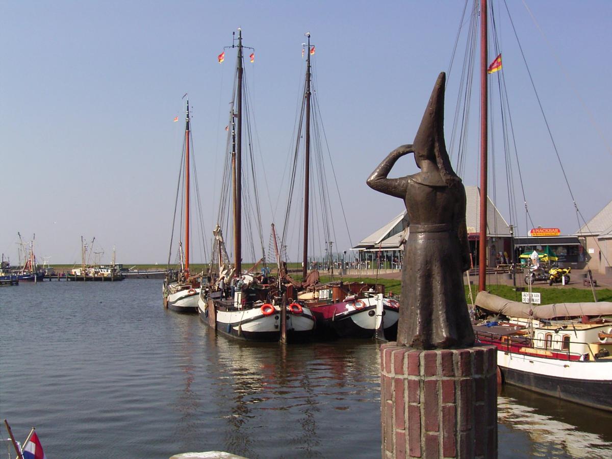 the harbor of Stavoren, a historic city in the province of Friesland, Netherlands, located on the coast of the IJsselmeer