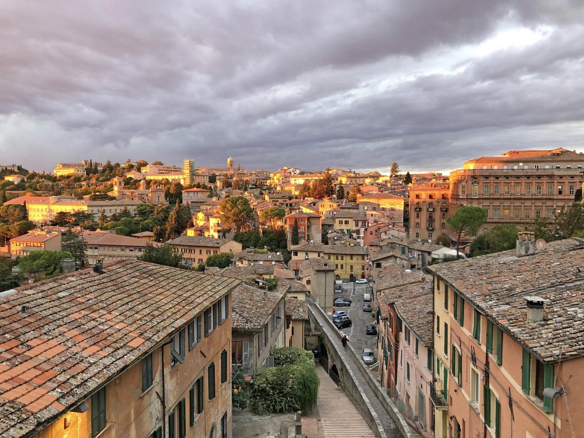 a scenic view of Perugia, Italy, a historic city in the Umbria region