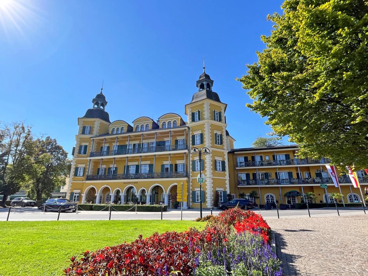 the Falkensteiner Schlosshotel Velden, also known as Schloss Velden, a historic castle located in Velden am Wörther See, Carinthia, Austria